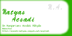 matyas acsadi business card